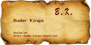 Buder Kinga névjegykártya
